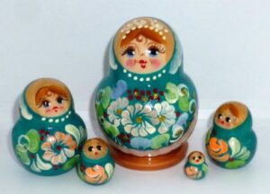 Dasha in ocean mini 5-set Babushka Matryoshka nesting Doll  Babooshki Babushkas