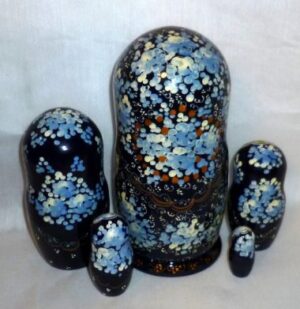 Axinya in dark blue dress nesting Doll Babooshki s