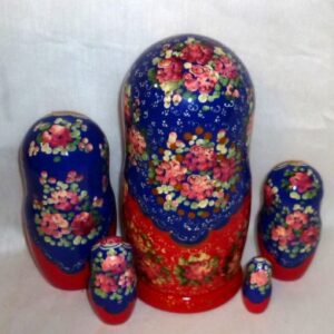 Axinya in blue scarf nesting Doll Babooshki s