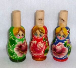 3 x Babushka Whistles   Babushka Matryoshka nesting Doll  Babooshki Babushkas