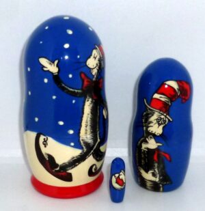 Cat in the Hat small nesting Doll Babooshki s