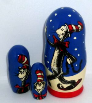 Cat in the Hat small nesting Doll Babooshki s