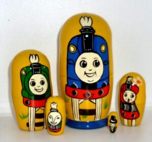 Thomas the Tank small Babushka Matryoshka nesting Doll  Babooshki Babushkas