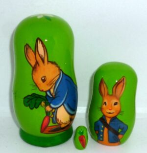 Peter Rabbit green small nesting Doll Babooshki s