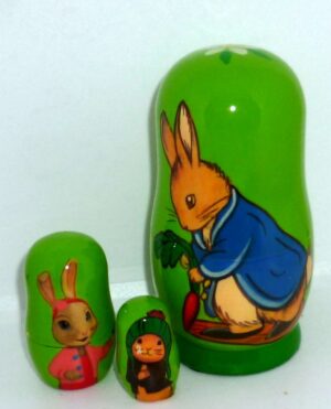 Peter Rabbit green small nesting Doll Babooshki s