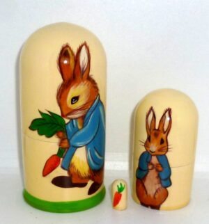 Peter Rabbit white small nesting Doll Babooshki s