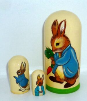 Peter Rabbit white small nesting Doll Babooshki s