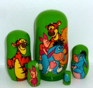 Winnie-the-Pooh small Babushka Matryoshka nesting Doll  Babooshki Babushkas