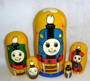 Thomas the Tank Babushka Matryoshka nesting Doll  Babooshki Babushkas