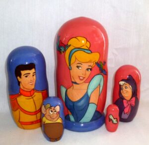 Cinderella pink  Babushka Matryoshka nesting Doll  Babooshki Babushkas