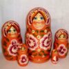 Klava in floral peach dress Babushka Matryoshka nesting Doll Babooshki Babushkas