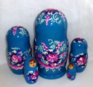Nina in blue dress nesting Doll Babooshki s