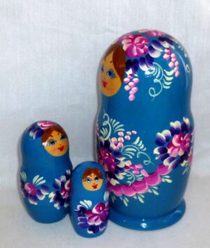 Nina in blue dress nesting Doll Babooshki s