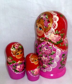 Olga in red scarf nesting Doll Babooshki s