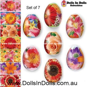 7 set Bright  Happy Flowers  Easter Egg Shrinking Wraps