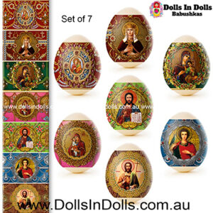 7 set Icons Colours Easter Egg Shrinking Wraps