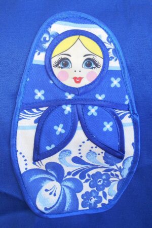 Kids Apron Blue nesting Doll Babooshki s