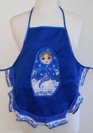 Kids Apron Blue nesting Doll Babooshki s