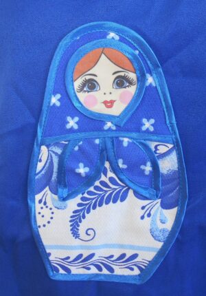 Kids Apron Blue nesting Doll Babooshki s