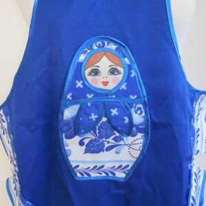 Kids Apron Blue nesting Doll Babooshki s