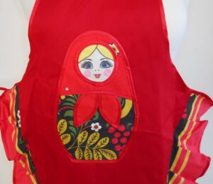 Kids Apron Red nesting Doll Babooshki s