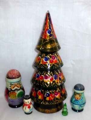 Xmas Tree XLarge 5-set nesting Doll Babooshki s