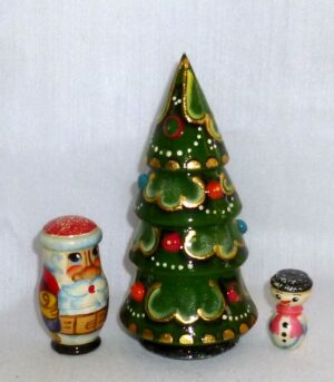 Xmas Tree 3-set nesting Doll Babooshki s