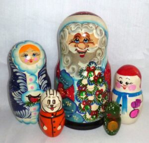 Santa Vasiliy large Babushka   Babushka Matryoshka nesting Doll  Babooshki Babushkas