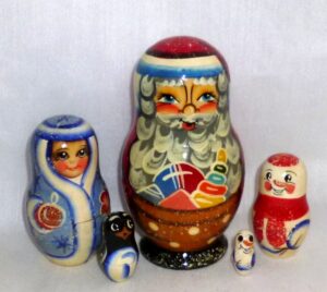 Santa Anton small Babushka   Babushka Matryoshka nesting Doll  Babooshki Babushkas