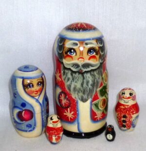 Santa Petr small Babushka   Babushka Matryoshka nesting Doll  Babooshki Babushkas
