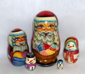 Santa Anton smaller Babushka   Babushka Matryoshka nesting Doll  Babooshki Babushkas