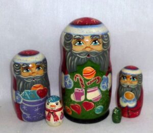 Santa Greg small Babushka   Babushka Matryoshka nesting Doll  Babooshki Babushkas