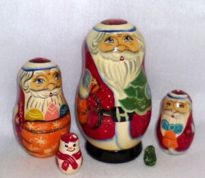 Santa Vlad small Babushka   Babushka Matryoshka nesting Doll  Babooshki Babushkas