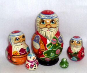 Santa Kostya small Babushka   Babushka Matryoshka nesting Doll  Babooshki Babushkas