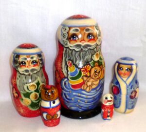 Santa Nick medium Babushka   Babushka Matryoshka nesting Doll  Babooshki Babushkas