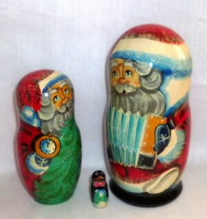 Santa with accordion medium nesting Doll Babooshki s