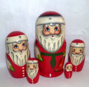 Santa all red medium nesting Doll Babooshki s