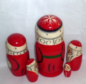 Santa all red medium nesting Doll Babooshki s