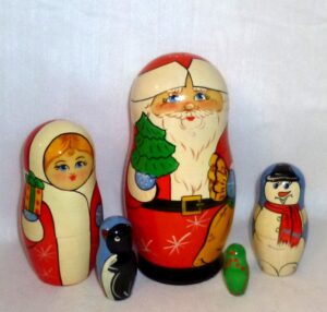 Santa Leo medium nesting Doll Babooshki s