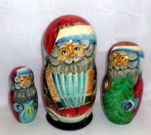 Santa with accordion medium nesting Doll Babooshki s