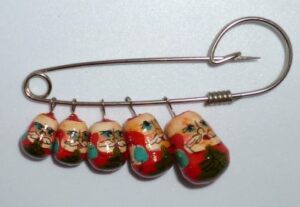 Santa pin   Babushka Matryoshka nesting Doll  Babooshki Babushkas