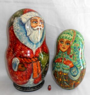 GIANT Father Frost 10-set SANTA nesting Doll Babooshki s