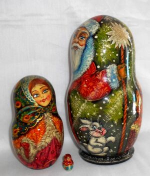 GIANT Father Frost 10-set SANTA nesting Doll Babooshki s