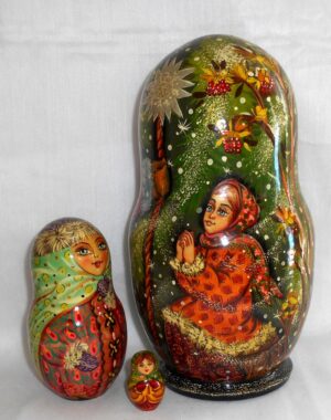 GIANT Father Frost 10-set SANTA nesting Doll Babooshki s