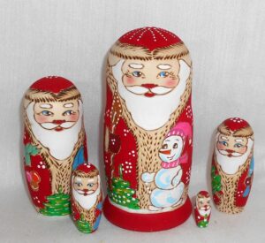 Santa Happy snowman nesting Doll Babooshki s