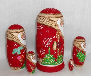 Santa Happy snowman nesting Doll Babooshki s