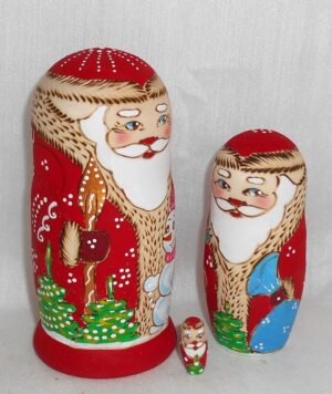 Santa Happy snowman nesting Doll Babooshki s