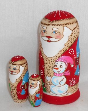 Santa Happy snowman nesting Doll Babooshki s