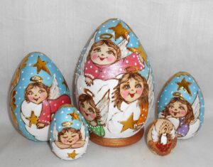 Blue Angels 5 set   Babushka Matryoshka nesting Doll  Babooshki Babushkas