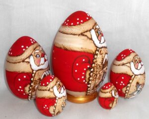Santa egg Sasha 5-set nesting Doll Babooshki s